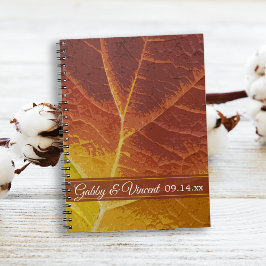 Cuaderno Sombras del Boda de la hoja de otoño