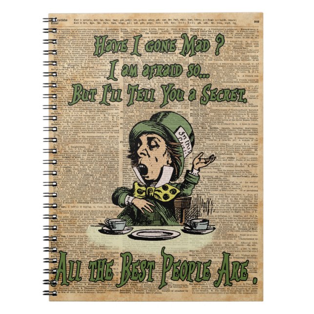 Cuaderno Sombrerero enojado, Alicia en el país de las (Frente)