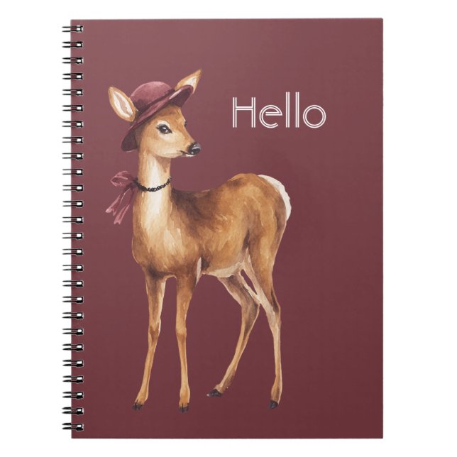 Cuaderno Sombrero Burgundy Ciervo (Frente)