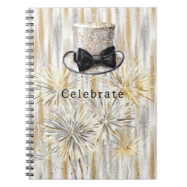 Cuaderno Sombrero de Año Nuevo de Plata Dorada