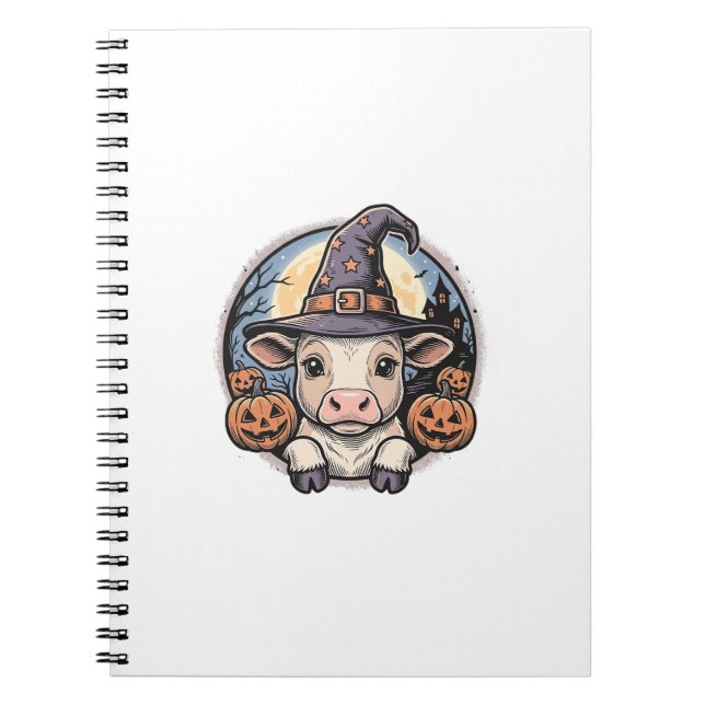 Cuaderno Sombrero de bruja de ternera de Halloween lindo gr (Frente)