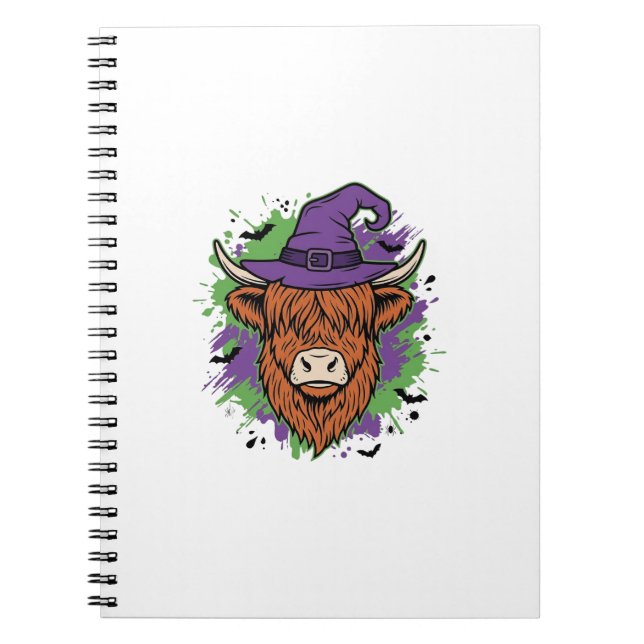 Cuaderno Sombrero de bruja de vaca de las Highlands de Hall (Frente)