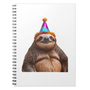 Cuaderno Sombrero de cumpleaños de perezoso grueso regalo m