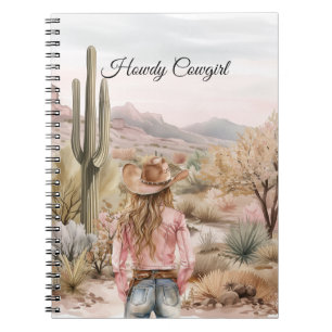 Cuaderno Sombrero de vaquera del desierto de cactus occiden