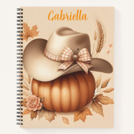 Cuaderno Sombrero temático occidental con nombre personaliz