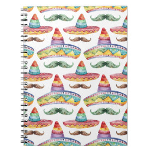 Cuaderno Sombreros Fiesta Cinco de Mayo Bigotes
