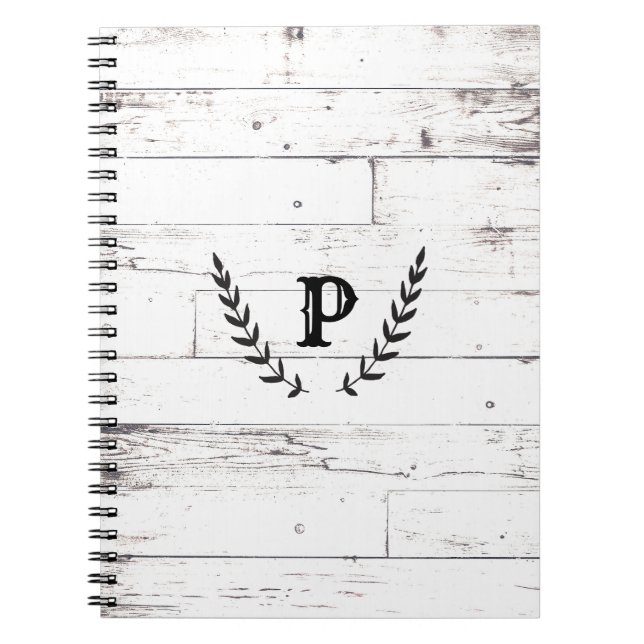 Cuaderno Sombrilla Rusa de Madera Blanca Chic Laurel Countr (Frente)