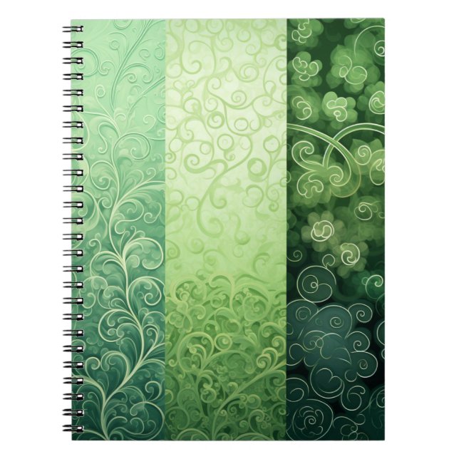 CUADERNO SOMBRILLAS ORNADAS DE TEMA CELÁTICO VERDE IRLANDÉS (Frente)