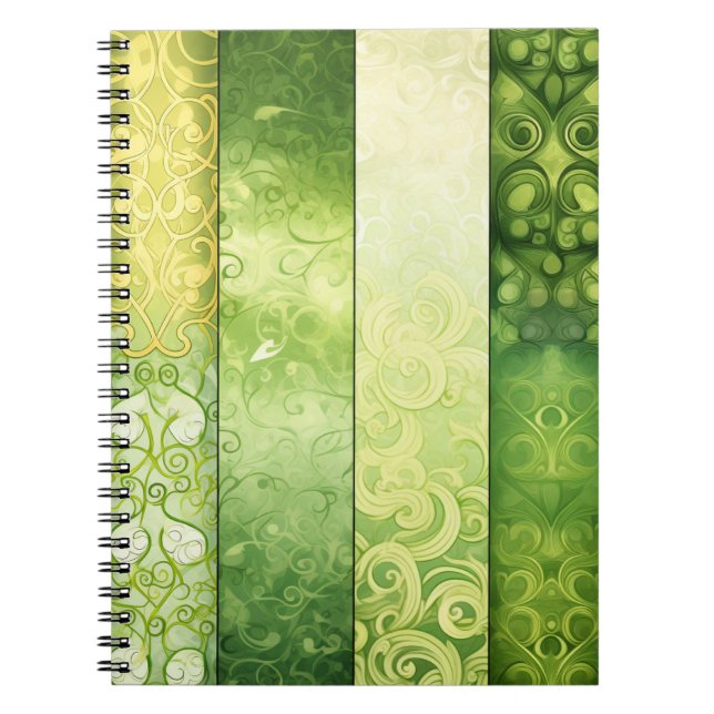 CUADERNO SOMBRILLAS ORNADAS DE TEMA CELÁTICO VERDE IRLANDÉS (Frente)