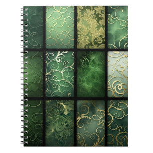 CUADERNO SOMBRILLAS ORNADAS DE TEMA CELÁTICO VERDE IRLANDÉS
