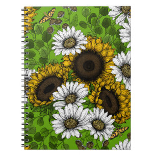 Cuaderno Sombrillas y margaritas, jardín de verano
