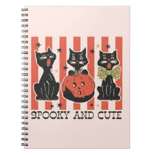 Cuaderno Sombrío y lindo - Gato negro y calabaza