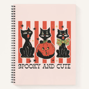 Cuaderno Sombrío y lindo - Gato negro y calabaza