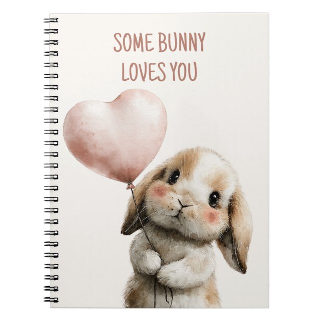 Cuaderno Some Bunny Loves You with Heart Balloon (Frente)