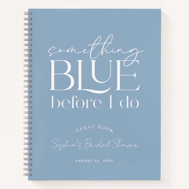 Cuaderno Something Blue Bridal Shower Guest Book (Anverso)