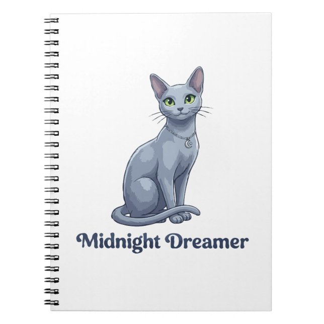 Cuaderno Soñador de Medianoche Gato Celestial (Frente)