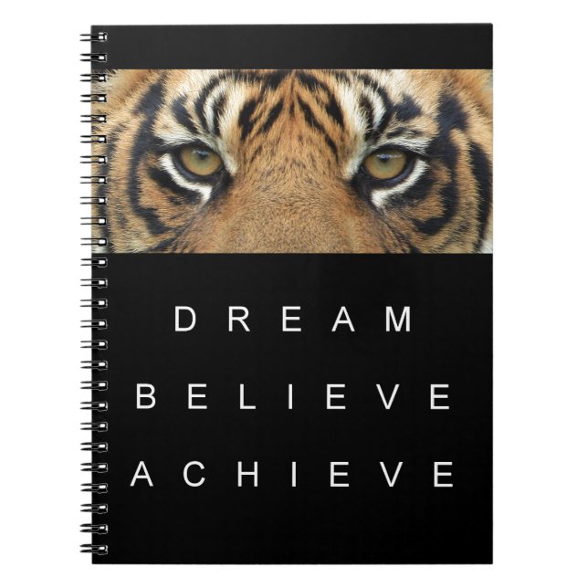 Cuaderno soñar creer conseguir ojos de tigre (Frente)