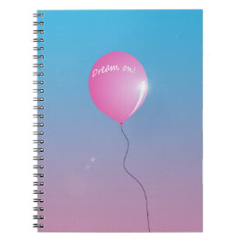 Cuaderno Soñar en citar globo rosado en el cielo inspirador