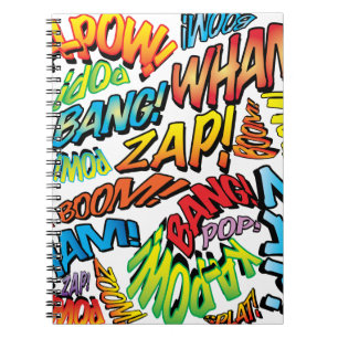 Cuaderno Sonidos Divertidos de Arte Pop de Cómics Retro