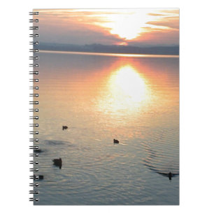 Cuaderno Sonnenuntergang am See mit Enten