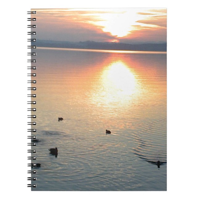 Cuaderno Sonnenuntergang am See mit Enten (Frente)