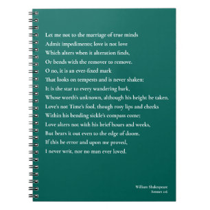 Cuaderno Sonnet 116Permítanme no casarme con las mentes ver