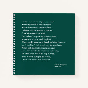 Cuaderno Sonnet 116Permítanme no casarme con las mentes ver