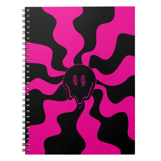 Cuaderno Sonríe Funde - Magenta y Negro (Frente)