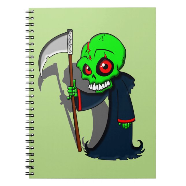 Cuaderno Sonriente Grim Reaper Ilustracion de Guay espeluzn (Frente)