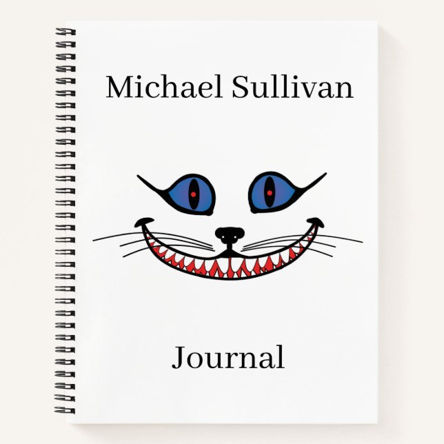 Cuaderno Sonrisa del Gato de Cheshire  PERSONALIZAR (Anverso)