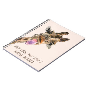 Cuaderno Sonrisa divertida de jirafa sobre la sonrisa de un