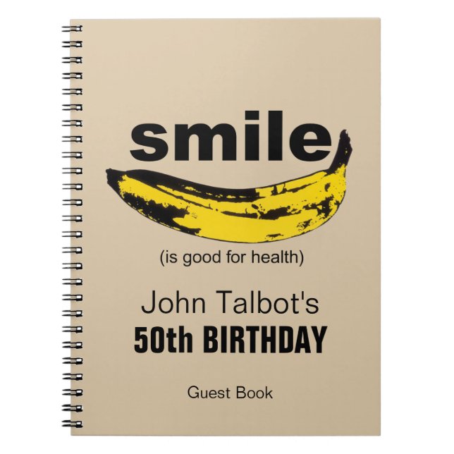 Cuaderno Sonrisa es buena para la salud 50 cumpleaños libro (Frente)