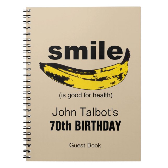 Cuaderno Sonrisa es buena para la salud 70th Birthday Guest (Frente)