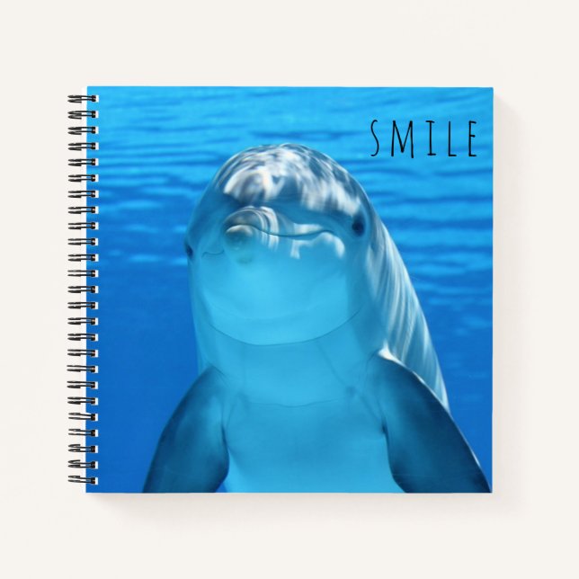 Cuaderno Sonrisa Feliz delfín lindo azul (Anverso)