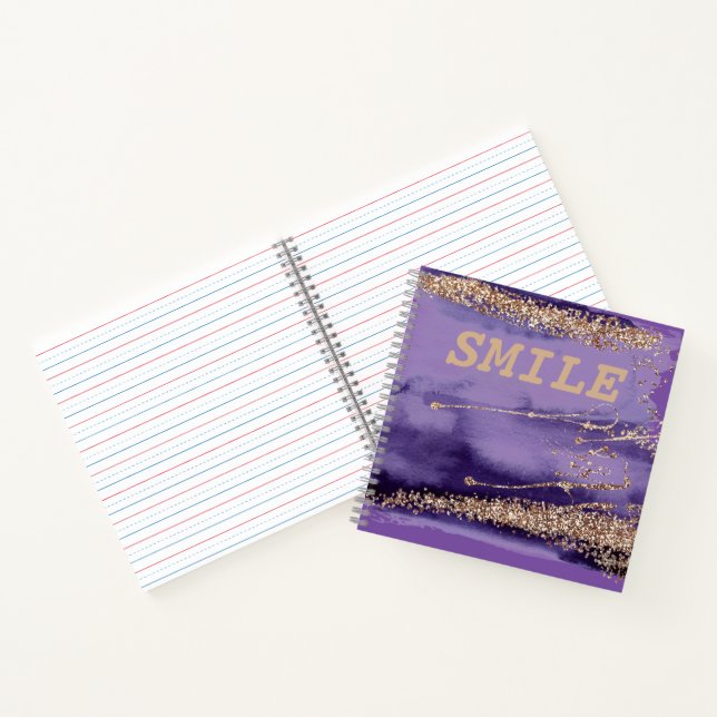 Cuaderno Sonrisa Fría Dorado Púrpura Personal  (Interior)