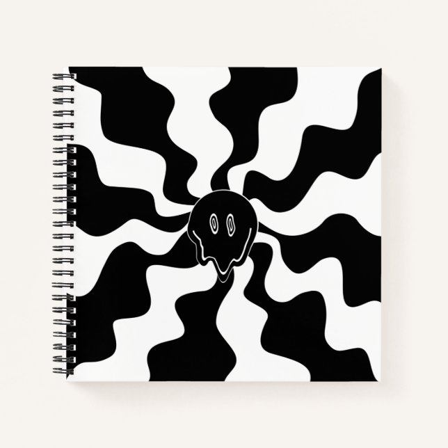 Cuaderno Sonrisa Melt - Blanco y negro (Anverso)