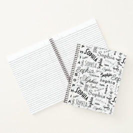 Cuaderno Sophia Typography Black White