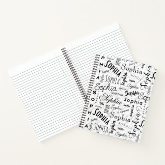 Cuaderno Sophia Typography Black White