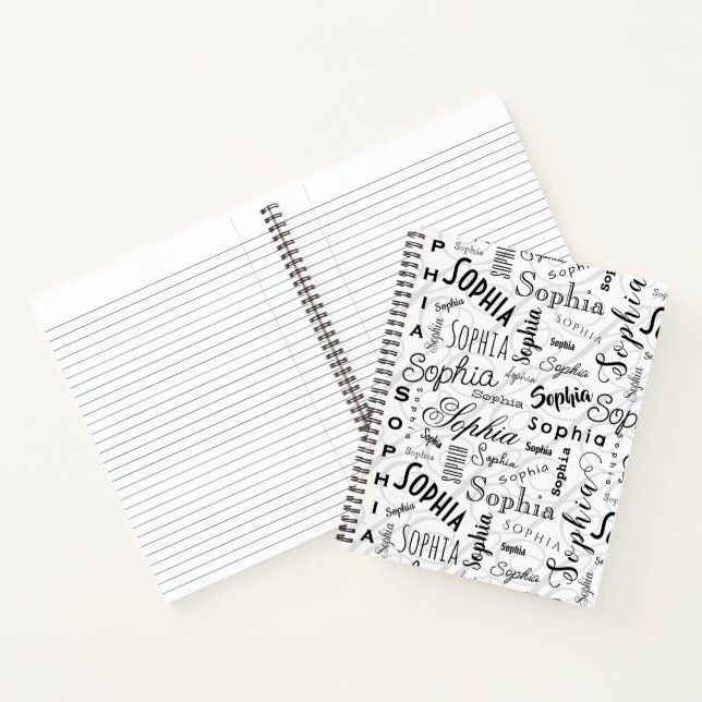 Cuaderno Sophia Typography Black White (Interior)