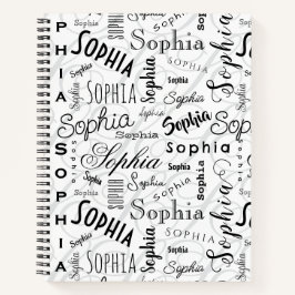 Cuaderno Sophia Typography Black White
