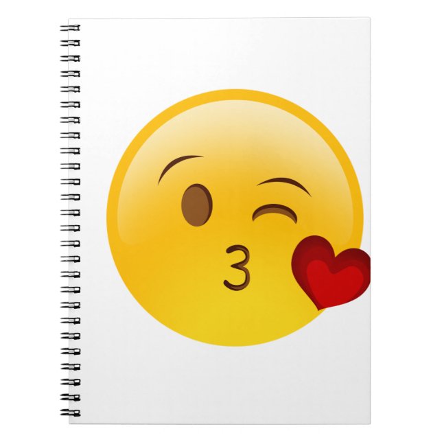 Cuaderno Sople a un pegatina de la emoji del beso (Frente)