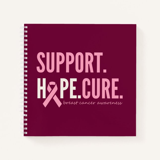 Cuaderno soporte para cáncer de mama esperanza de curación  (Anverso)