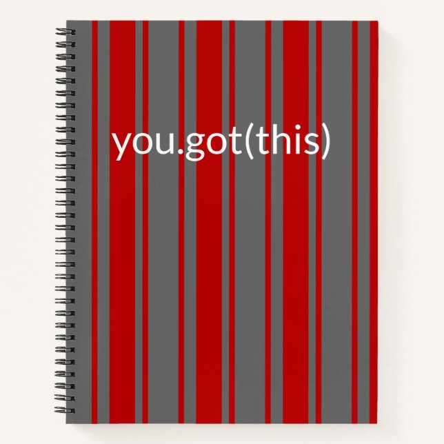 Cuaderno Soporte técnico en escarlata y gris (Anverso)