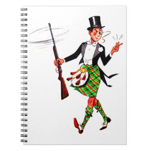 Cuaderno sórdido escocés con rifle