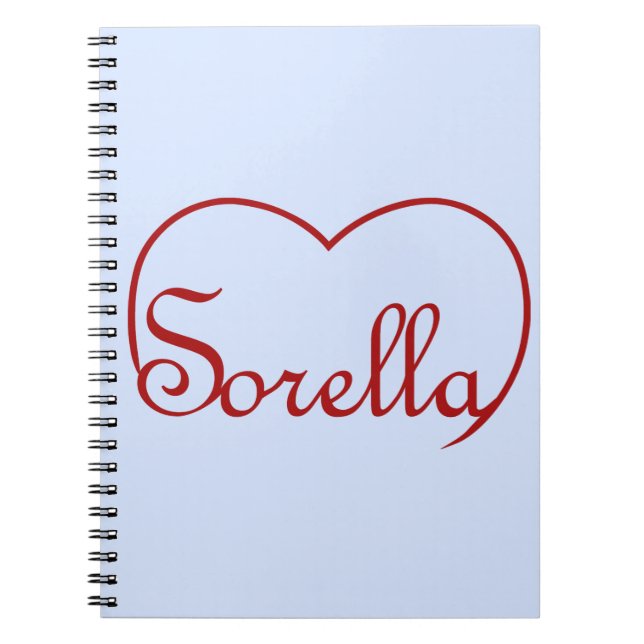 Cuaderno Sorella corazón de la hermana italiana Rojo (Frente)