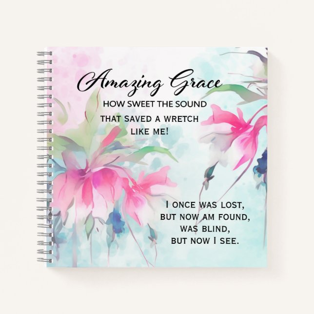 Cuaderno Sorprendente Grace Cómo dulce el sonido del himno  (Anverso)