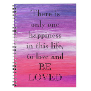 Cuaderno Sorprendente pintura rosa con amor una cita