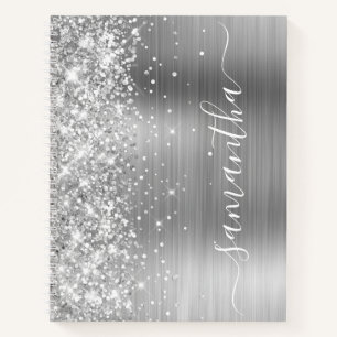 Cuaderno Sorprendentemente Purpurinoso Silver Glam Girly No