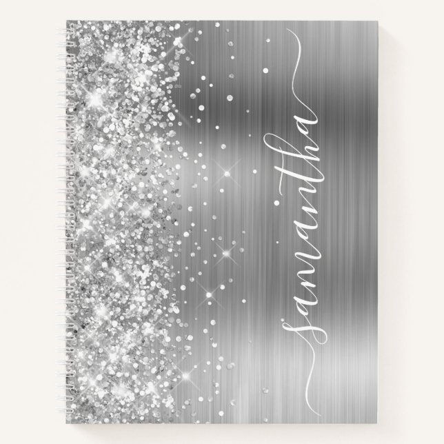 Cuaderno Sorprendentemente Purpurinoso Silver Glam Girly No (Anverso)
