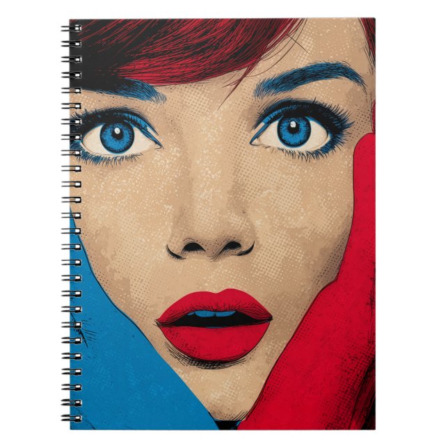 Cuaderno Sorprendida mujer en arte pop (Frente)